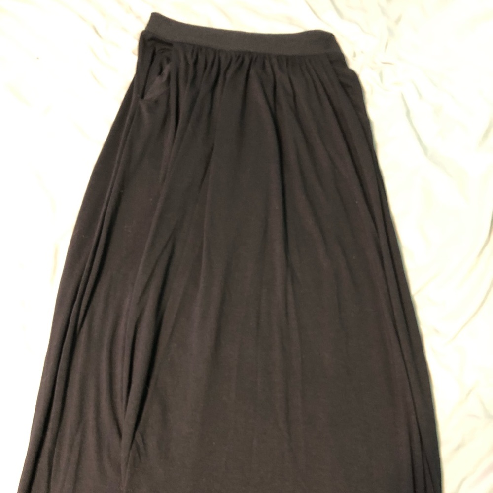 Black Maxi Skirt with Pockets